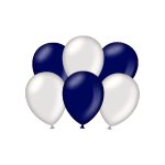Party balloons - metallic dark blue and silver