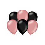 Party balloons - metallic rose gold and black
