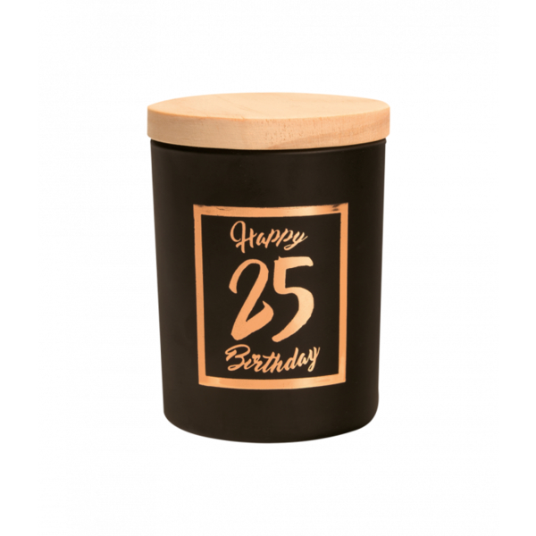 Scented candle black-rose gold 25
