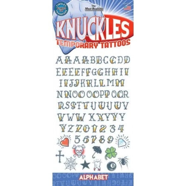 Knuckles tattoo Alphabet