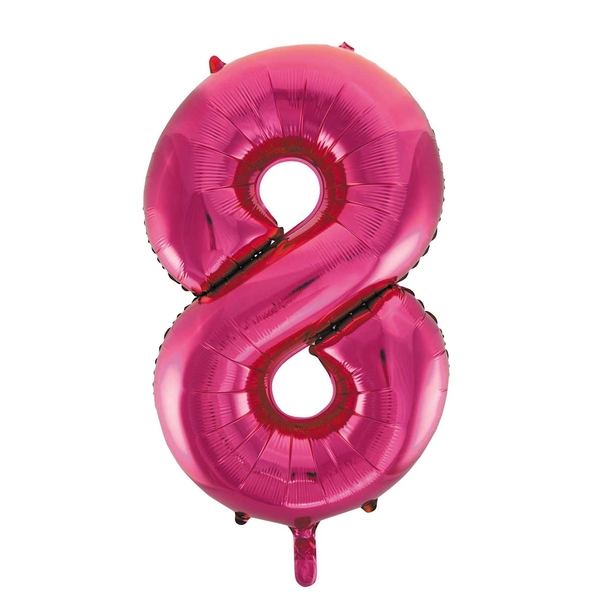 Folieballon 8 roze 92 cm