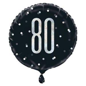 Folieballon black-silver 80