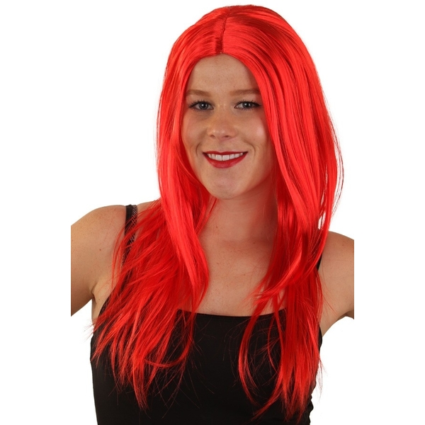 Pruik rood lang haar