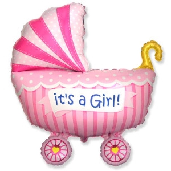 Folieballon Baby buggy girl