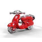 Luxury keyring bright red scooter