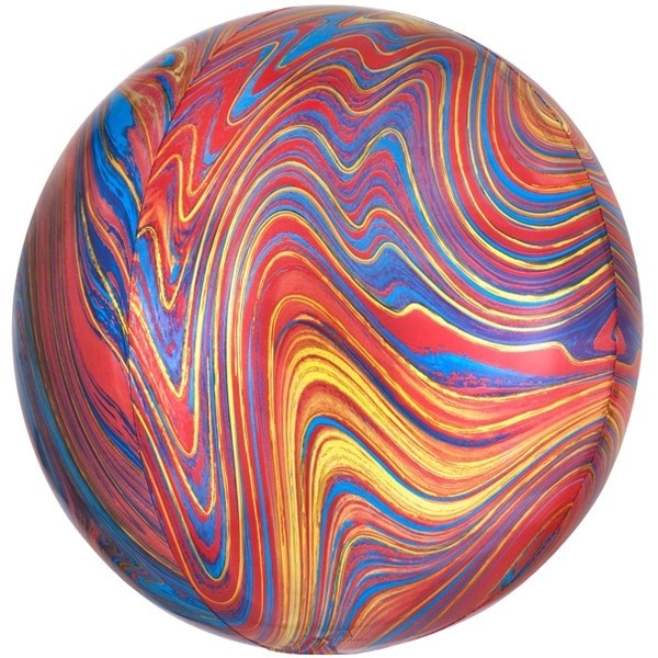 Folieballon Orbz marble colorful