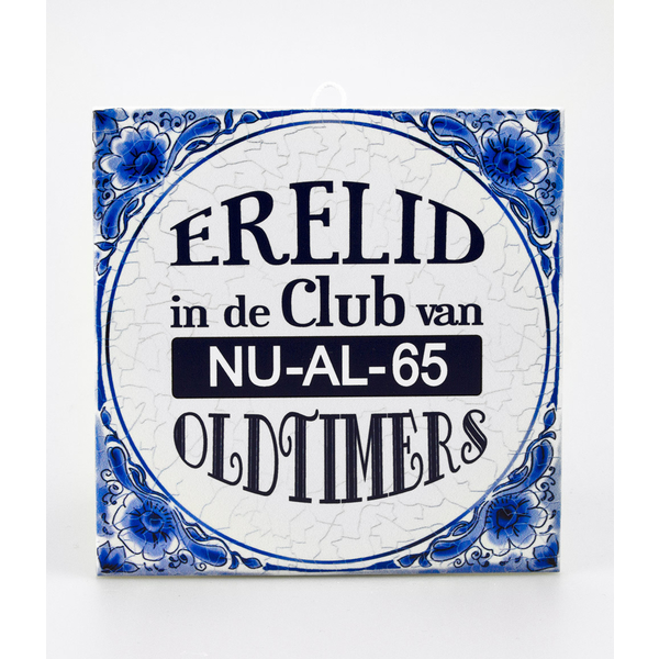 Tegel Delftsblauw Erelid club van 65