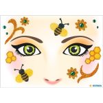 Face art sticker honingbij