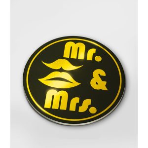 Glossy coaster Mr and Mrs