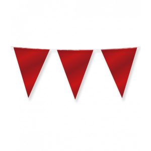 Party foil flags - ruby