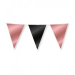 Party foil flags - rose gold and black