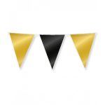 Party foil flags - gold and black