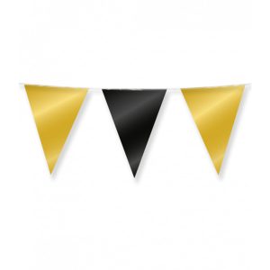 Party foil flags - gold and black