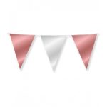 Party foil flags - rose gold and silver