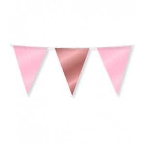 Party foil flags - rose gold and pink