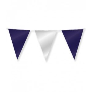 Party foil flags - dark blue and silver