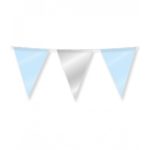 Party foil flags - light blue and silver