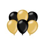 Party balloons - metallic black-gold