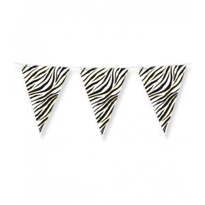 Party foil flags - zebra