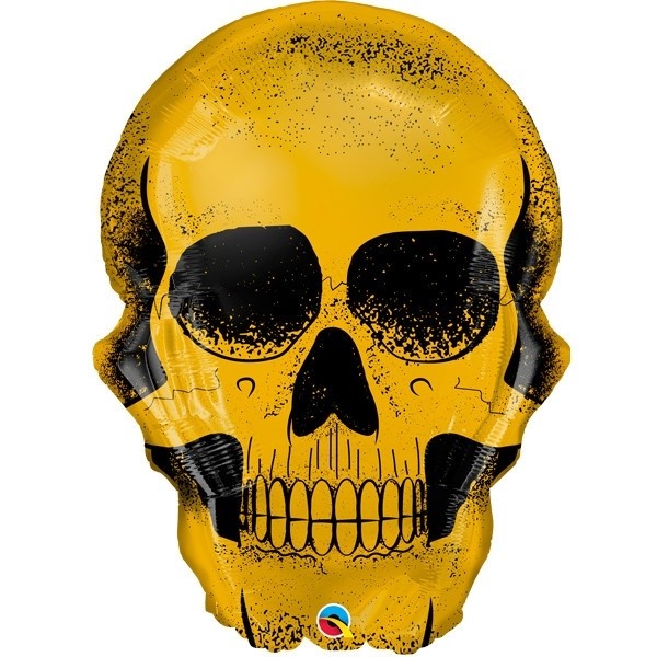 Folieballon Golden skull