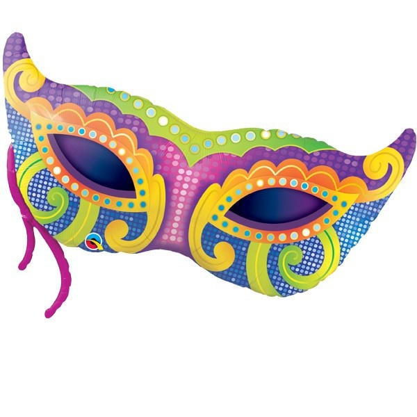 Folieballon Mardi Gras masker